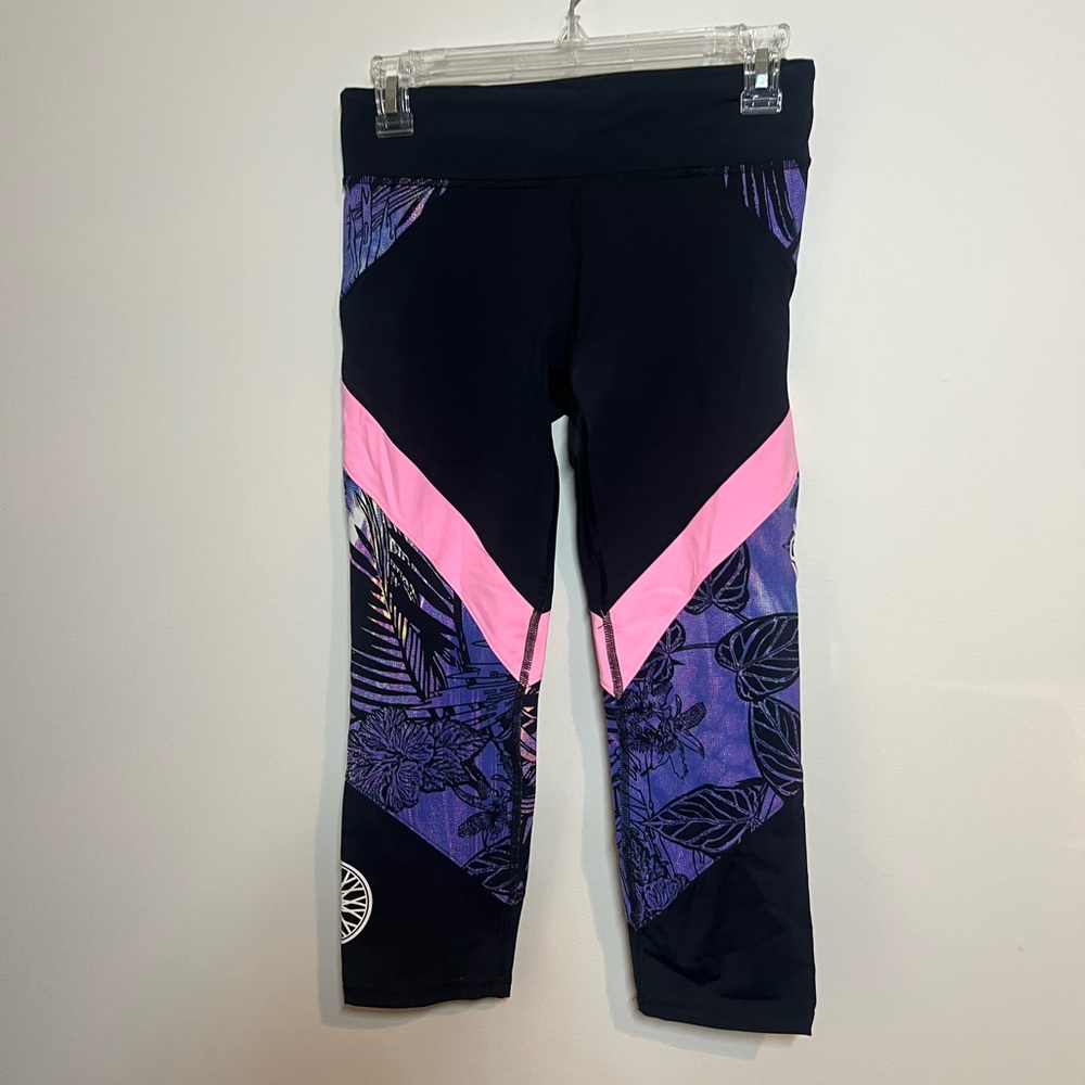 Soulcycle Neon Printed Cropped Leggings Medium
